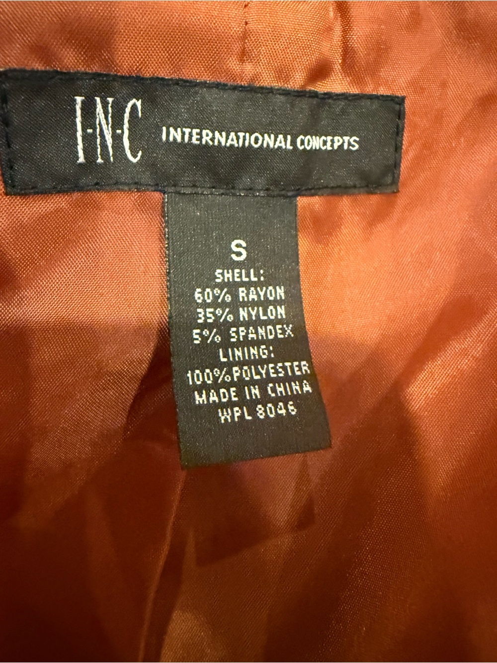 INC International Concepts Rust Orange Ruffle Cropped Blazer - Picture 9 of 10